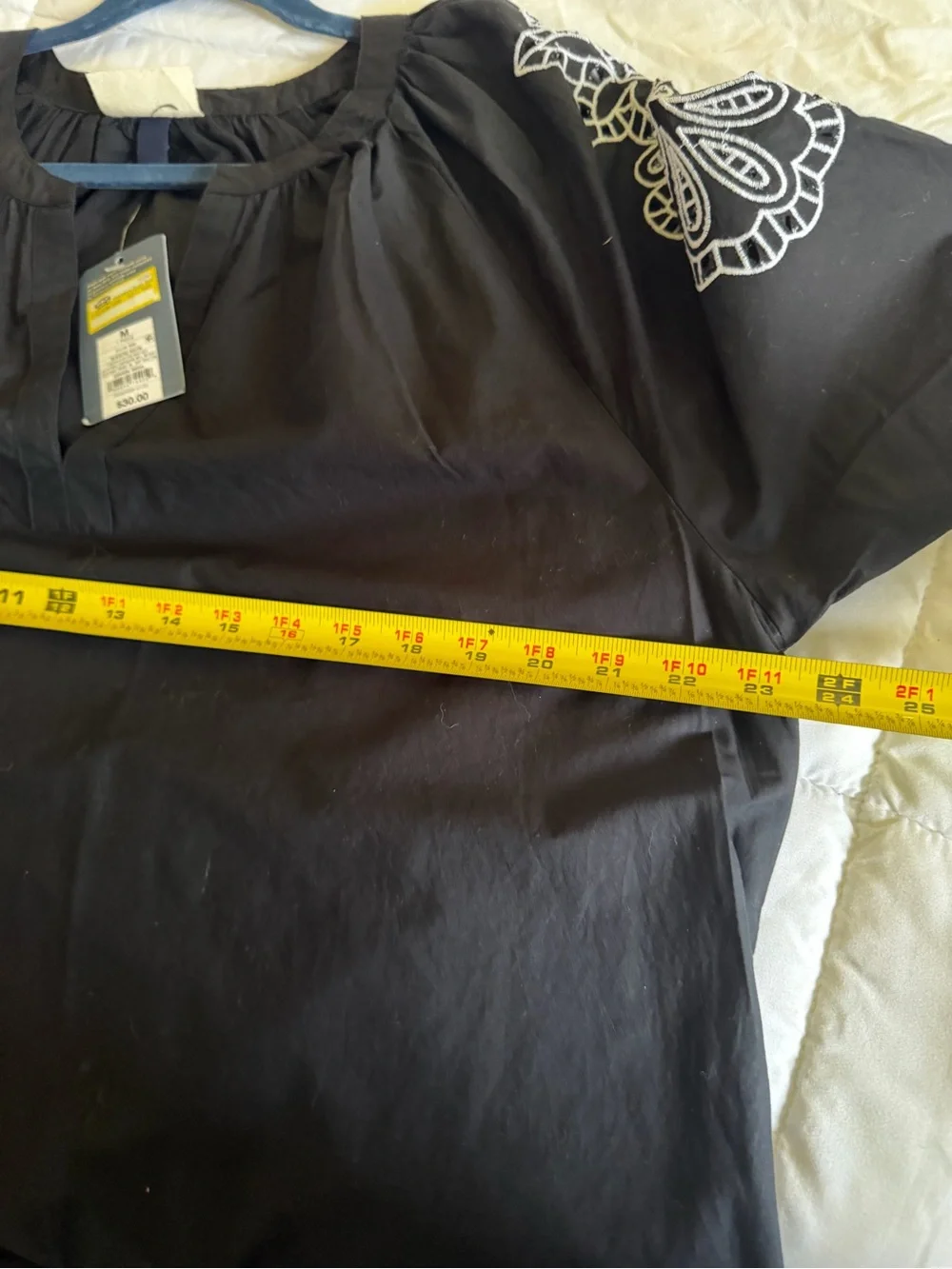 Universal Thread black Short-Sleeve Tunic with White Embroidery - Picture 5 of 7